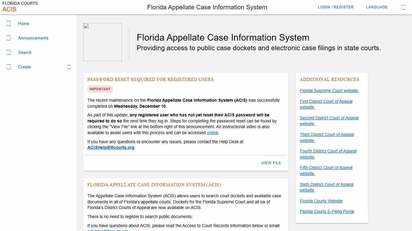 Florida Appellate Case Information System